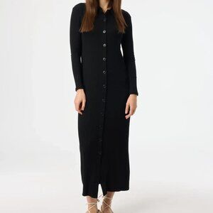 Preppy Casual Romantic Black Button-Down Maxi Dress NWT | MAKE AN OFFER NOW!